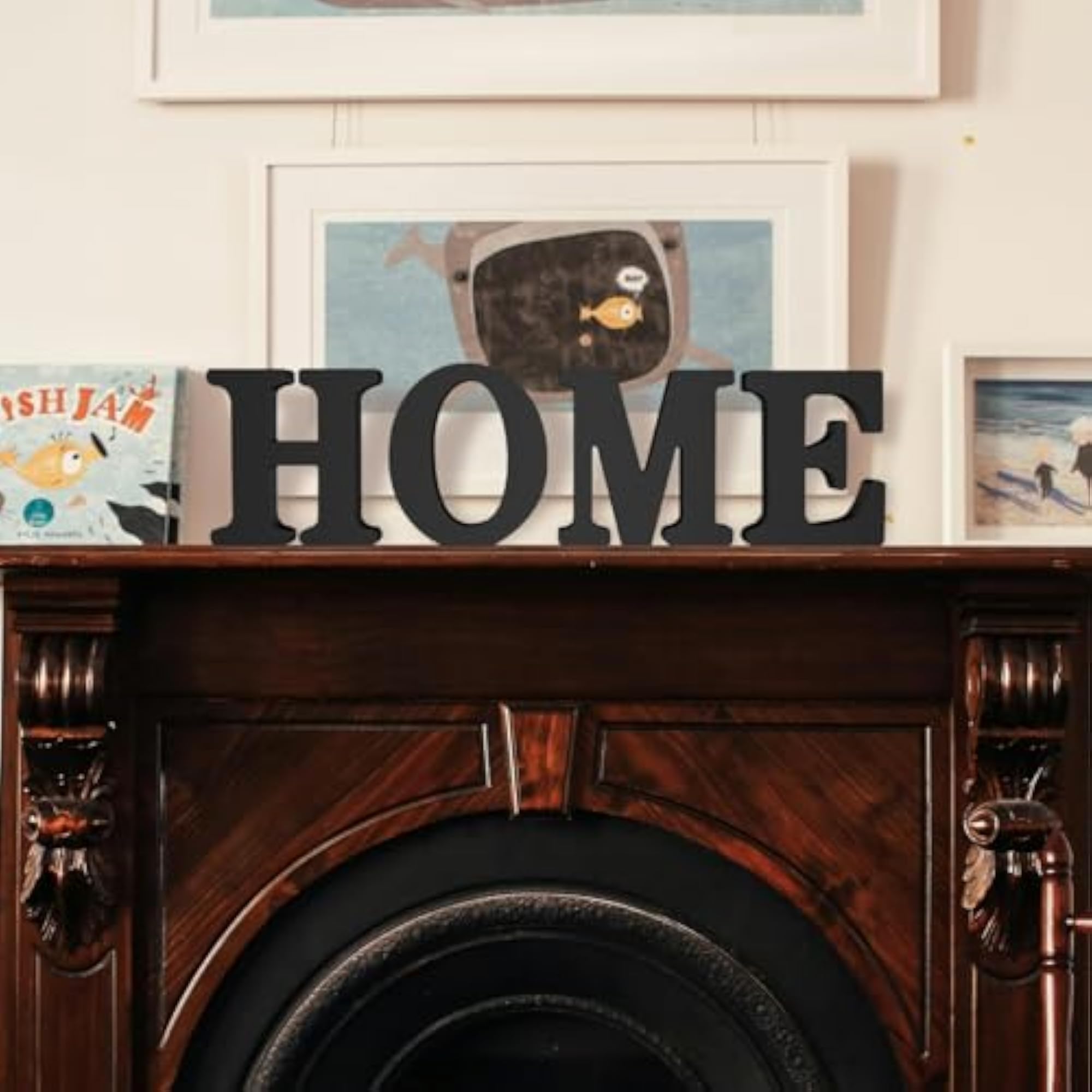 6 Inch Black Wood Letters for Wall Decor